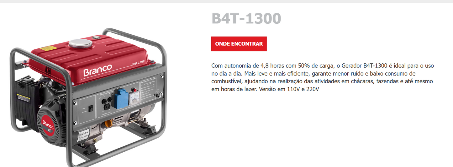 Gerador de Energia B4T-1300 Branco 4,8h Autonomia 110V/220V