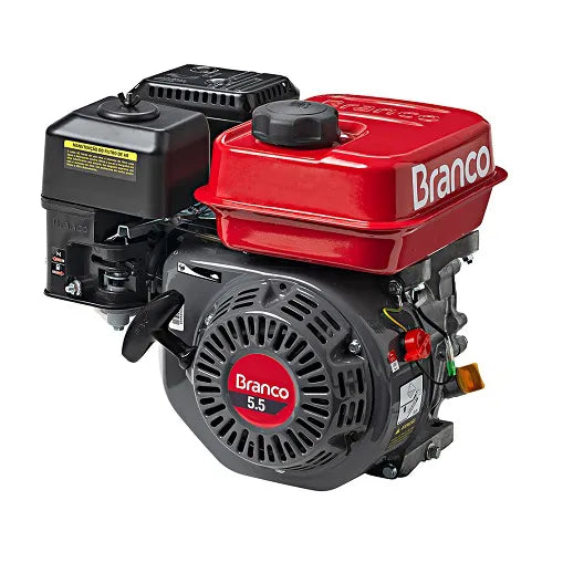 Motor Gasolina Branco B4T 5.5HP 3600 RPM 4 Tempos Partida Retrátil Alerta de Óleo