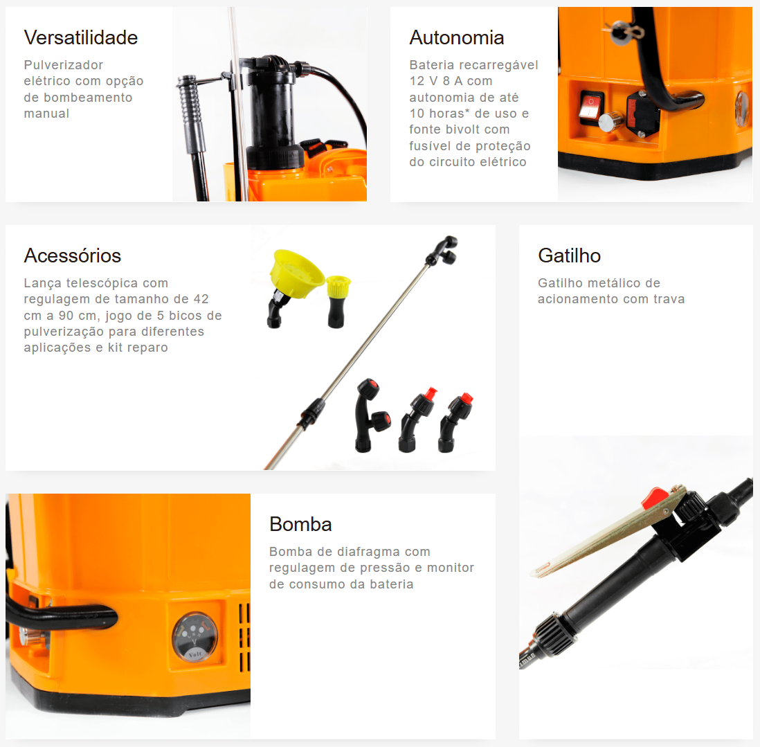 Pulverizador Elétrico Brudden SS20B 20 Litros