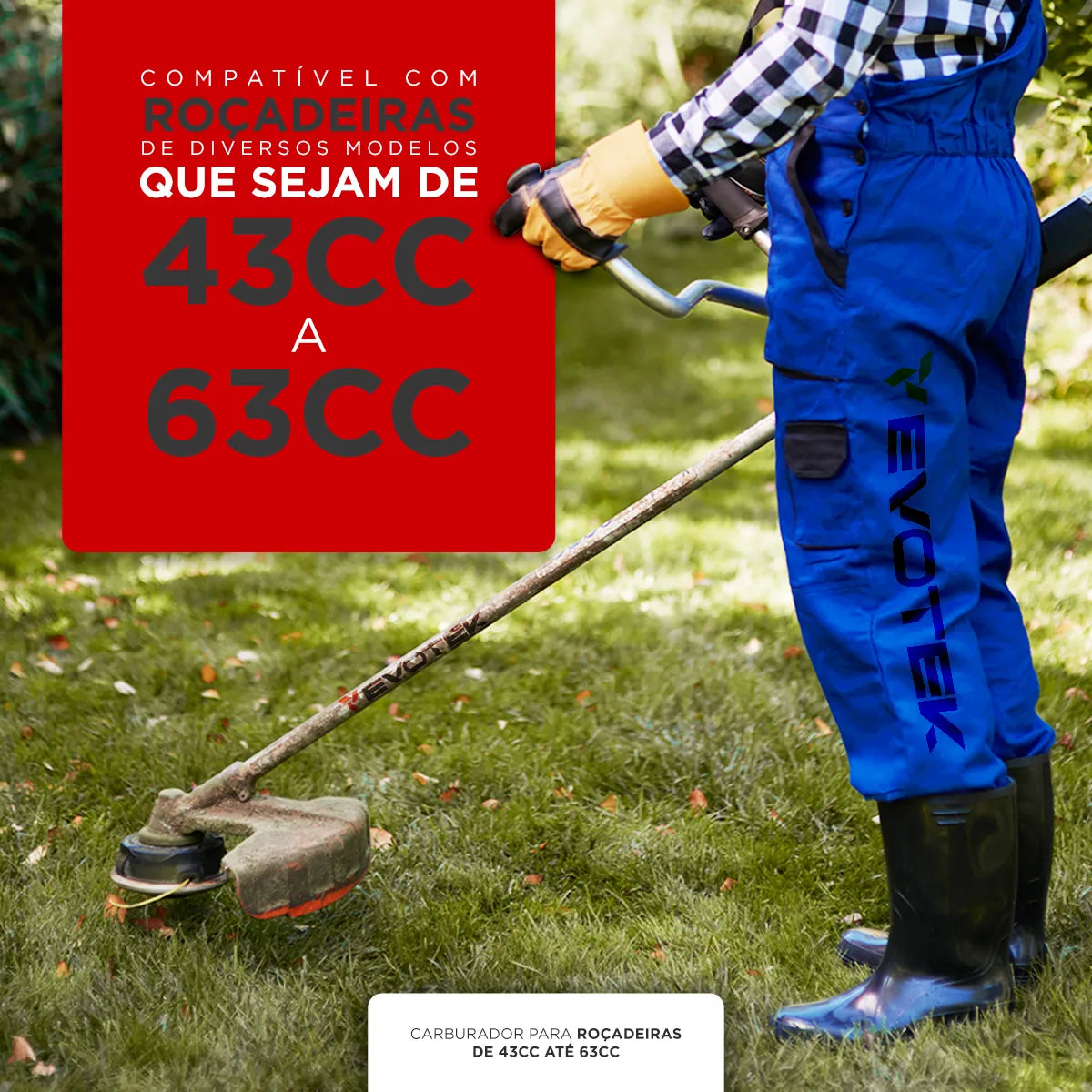 Carburador Universal para Roçadeira 43/52/63cc - Toyama, Terra, Vulcan, Branco