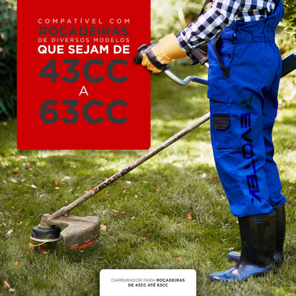 Carburador Universal para Roçadeira 43/52/63cc - Toyama, Terra, Vulcan, Branco