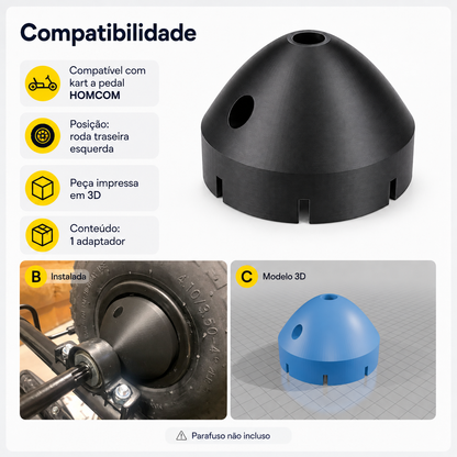 Adaptador Tração Dupla Kart Pedal Homcom Roda Traseira