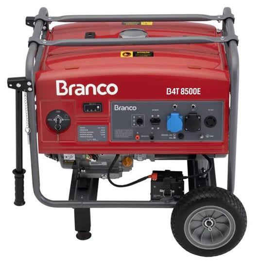 Gerador de Energia Branco B4T 8500E 7 KVA Partida Elétrica 110/220V