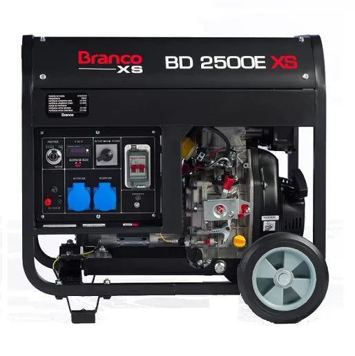 Gerador de Energia Diesel Branco BD2500E XS 2.5KVA Partida Elétrica AVR 110/220V