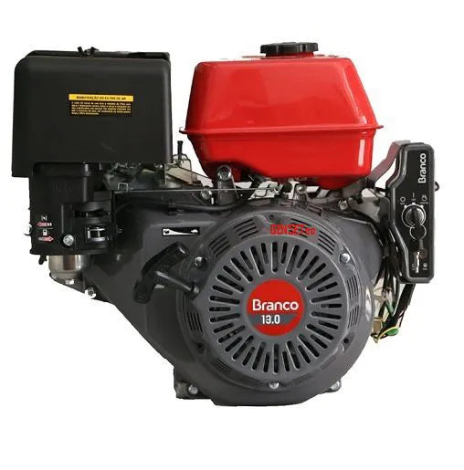 Motor Gasolina Branco B4T 13HP 389cc 4 Tempos Partida Elétrica e Manual