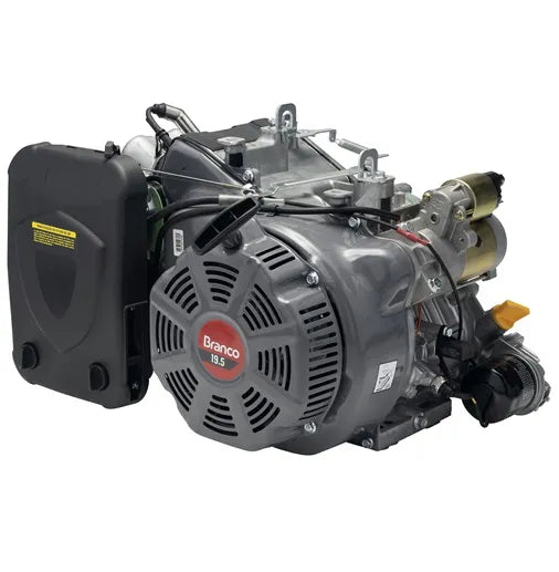 Motor Gasolina Branco B4T 19.5 PE 19.5HP 667cc Partida Elétrica e Manual Eixo Cônico Para Gerador