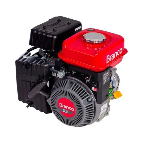 Motor Gasolina Branco B4T 3HP 3600 RPM 4 Tempos Partida Manual Alerta de Óleo