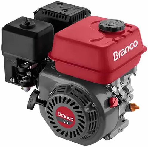 Motor Gasolina Branco B4T 6.5HP 3600 RPM 4 Tempos Partida Manual Alerta de Óleo