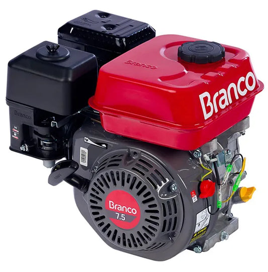 Motor Gasolina Branco B4T 7.5HP 3600 RPM 4 Tempos Partida Manual Alerta de Óleo